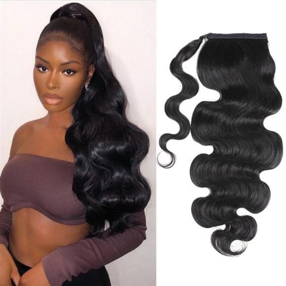 ?100% Human Hair Brazilian Body Wave Ponytail Hair Extensions ?NWT